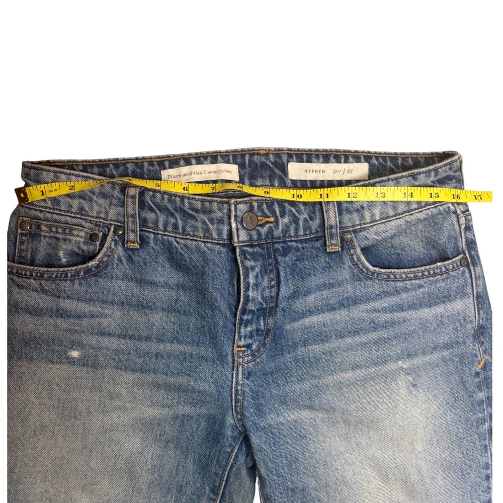 Pilcro and the Letterpress Hyphen Fringe Hem Jeans Blue Denim 27 Anthropologie - Picture 6 of 9